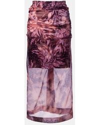 Dries Van Noten - Layered Printed Silk-Blend Midi Skirt - Lyst
