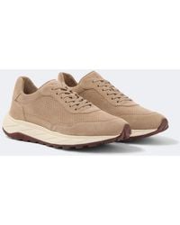 Fedeli - Suede-Trimmed Sneakers - Lyst