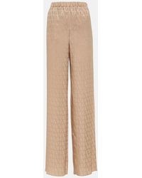 Valentino - Toile Iconographe Silk Wide-leg Pants - Lyst