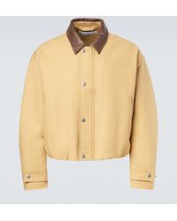 Acne Studios - Leather-Trimmed Cotton Satin Blouson Jacket - Lyst