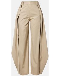 Loewe - Cotton And Silk Gabardine Wide-Leg Pants - Lyst