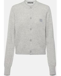 Acne Studios - Face Crewneck Wool Cardigan - Lyst