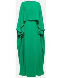 Valentino - Cape-detail Silk Gown - Lyst