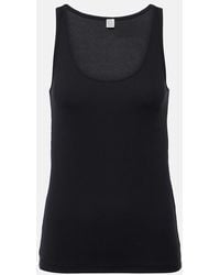 TOTEME - Ribbed-Knit Cotton Jersey Tank Top - Lyst