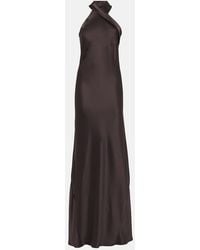 Galvan London - Pandora Halterneck Satin Maxi Dress - Lyst