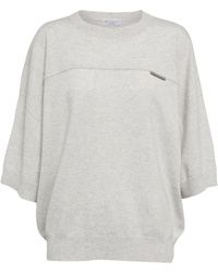 Donna Abbigliamento da T-shirt e top da Camicie CamiciaBrunello Cucinelli in Flanella di colore Grigio 