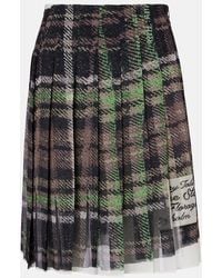 Acne Studios - Pleated Plaid Midi Skirt - Lyst
