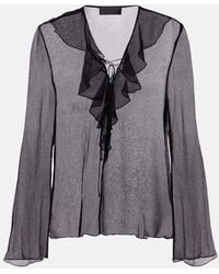Nili Lotan - Gisella Ruffled Silk Chiffon Blouse - Lyst