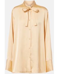 Jil Sander - Bluse Aus Satin - Lyst