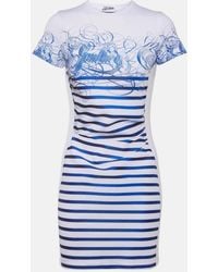 Jean Paul Gaultier - Striped-Print Mini Dress - Lyst