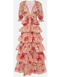 CAMILLA - Verziertes Maxikleid Aus Baumwolle Und Seide - Lyst