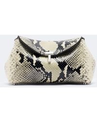 TOTEME - T-Lock Mini Snake-Effect Leather Clutch - Lyst