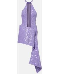 David Koma - Draped Sequined Minidress - Lyst