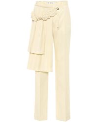 Off-White c/o Virgil Abloh Leder Lederhose in Weiß Damen Bekleidung Hosen und Chinos Capri Hosen und cropped Hosen 