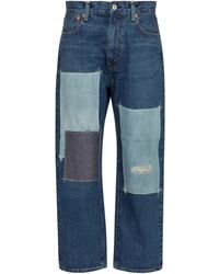 Junya Watanabe High-rise Patchwork Straight Jeans - Blue