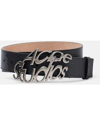 Acne Studios - Cintura in pelle con logo - Lyst