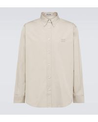 Miu Miu - Camisa de popelin de algodon con logo - Lyst
