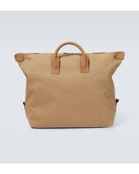 ZEGNA - Raglan Leather-trimmed Duffel Bag - Lyst