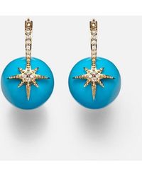 Sydney Evan - Starburst 14Kt Earrings With And Diamonds - Lyst