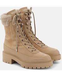 Aquazzura - Very Cortina Shearling-Trimmed Ankle Boots - Lyst