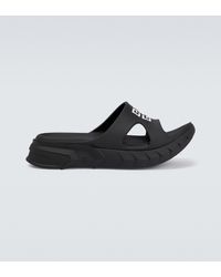 Homme Chaussures Sandales claquettes et tongs Sandales en cuir Sandales à enfiler à logo Caoutchouc Givenchy pour homme en coloris Noir 