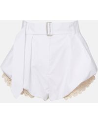 Magda Butrym - Crochet-Trimmed Cotton-Blend Shorts - Lyst
