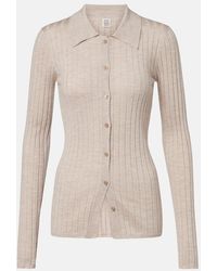 TOTEME - Ribbed-Knit Cashmere And Silk Cardigan - Lyst