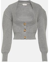 Alexander McQueen - Cropped Wool And Cashmere Cardigan - Lyst