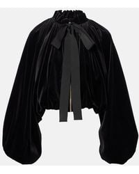 Patou - Bow-Detail Cotton-Blend Velvet Jacket - Lyst