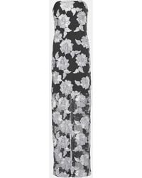 ROTATE BIRGER CHRISTENSEN - Floral Strapless Mesh Maxi Dress - Lyst