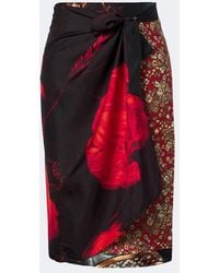 Dries Van Noten - Printed Silk Wrap Skirt - Lyst