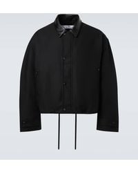 Acne Studios - Leather-Trimmed Cotton Twill Bomber Jacket - Lyst