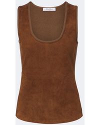 Max Mara - Wool And Cashmere-Paneled Suede Top - Lyst