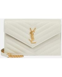 Saint Laurent - Cassandre Matelasse Envelope Leather Wallet On Chain - Lyst