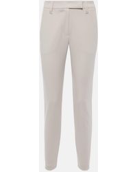 Brunello Cucinelli - Cotton-Blend Slim Pants - Lyst