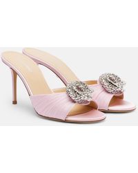 Mach & Mach - Galaxy 85 Embellished Satin Mules - Lyst