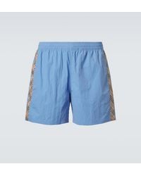 Burberry - Check Swim Trunks - Lyst