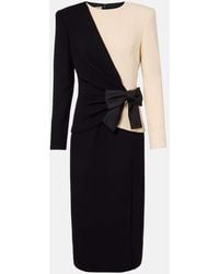 Valentino - Silk-Trimmed Virgin Wool Midi Dress - Lyst