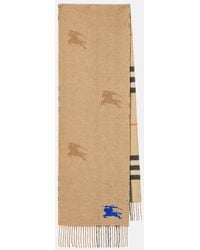Burberry - Check Ekd Cashmere Scarf - Lyst