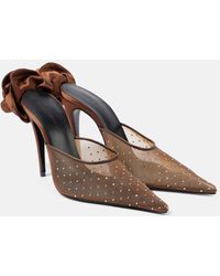 Magda Butrym - Floral-Applique Embellished Mesh Mules - Lyst