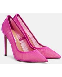 Aquazzura - Voile 105 Satin-Trimmed Tulle Pumps - Lyst