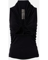 Rick Owens - Cutout Ruched Jersey Top - Lyst