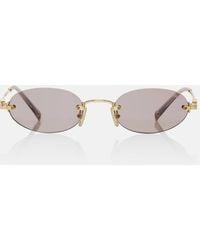 Miu Miu - Logo Oval Sunglasses - Lyst