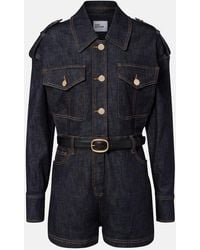 Self-Portrait - Denim Romper - Lyst