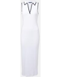 Veronica Beard - Darien Ribbed-Knit Cotton-Blend Polo Dress - Lyst