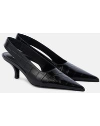 TOTEME - Croc-Effect Leather Slingback Pumps - Lyst