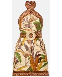 FARM Rio - Minikleid Foliage Sketch Aus Leinen - Lyst