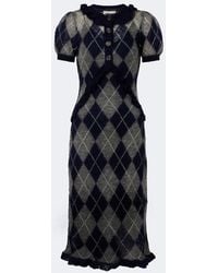 ShuShu/Tong - Argyle Wool And Mohair-Blend Midi Dress - Lyst