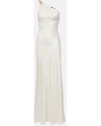 Roberto Cavalli - Snake-Print One-Shoulder Gown - Lyst