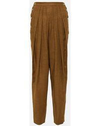 Loro Piana - Pleated High-rise Linen And Wool Pants - Lyst